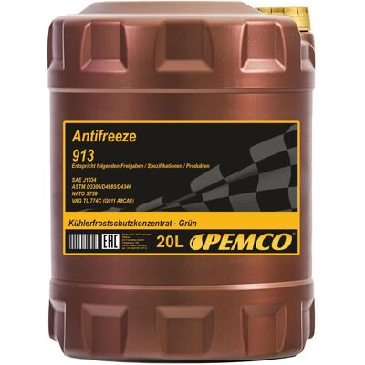SCT - MANNOL 20l Pemco Antifreeze 913 Kühlerfrostschutz Grün Passend Für Sae J1034 Vw Tl 774c: SCT - MANNOL 20l Pemco Antifreeze 913 Kühlerfrostschutz Grün Passend Für Sae J1034 Vw Tl 774c: