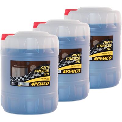 3x20l=60l Pemco 911 Kühlerfrostschutz Konzentrat Blau Frostschutzmittel: 3x20l=60l Pemco 911 Kühlerfrostschutz Konzentrat Blau Frostschutzmittel: