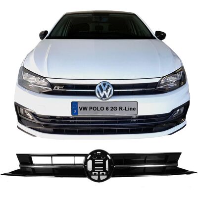 BandelOne Kühlergrill Sport Grill Gitter Schwarz Chrom Leiste Für Vw Polo 6 2g: BandelOne Kühlergrill Sport Grill Gitter Schwarz Chrom Leiste Für Vw Polo 6 2g: