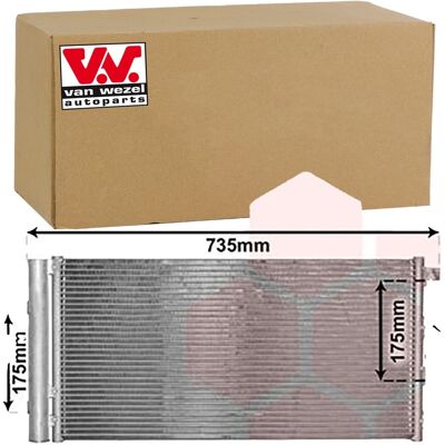 Van Wezel Dacia Klimakondensator - 620x325x16mm - Klimaanlagenkondensator Van Wezel Dacia Klimakondensator - 620x325x16mm - Klimaanlagenkondensator