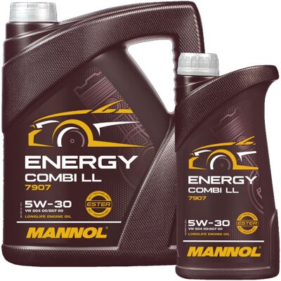 1x5l+1x1l Motoröl Mannol Nrg Combi Ll 5w-30 Passend Für Vw 504/507 00 Bmw Ll-04: 1x5l+1x1l Motoröl Mannol Nrg Combi Ll 5w-30 Passend Für Vw 504/507 00 Bmw Ll-04: