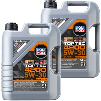 2x 5l Liqui Moly Motoröl Top Tec Ll Iii 4200 5w30 Passend Für Api Sq Bmw Ll-04: 2x 5l Liqui Moly Motoröl Top Tec Ll Iii 4200 5w30 Passend Für Api Sq Bmw Ll-04: