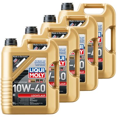 4x5l Liqui Moly Motoröl Leichtlauf 10w-40 Passend Für Api Sp Acea A3/b4 Mb 229.3: 4x5l Liqui Moly Motoröl Leichtlauf 10w-40 Passend Für Api Sp Acea A3/b4 Mb 229.3: