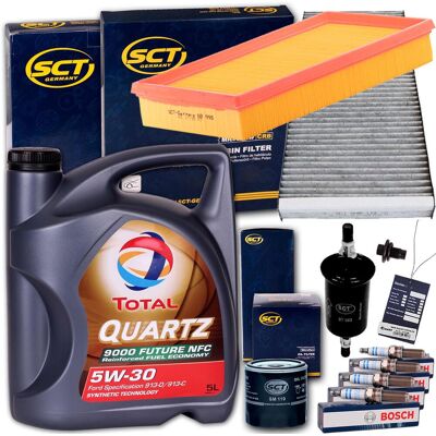 Hausmarke Filterset+bosch Zündkerzen+total 5w30 Öl Passend Für 1.4+1.6 Ford Focus 75+100ps: Inspektionskit Ford: 1121106 Ford: 1139654 Ford: 1382861 Ford: 14523 Hausmarke Filterset+bosch Zündkerzen+total 5w30 Öl Passend Für 1.4+1.6 Ford Focus 75+100ps: Inspektionskit Ford: 1121106 Ford: 1139654 Ford: 1382861 Ford: 14523
