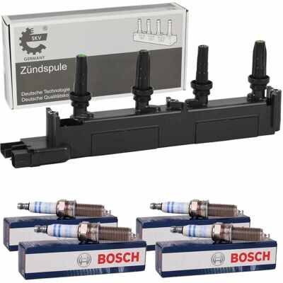 Bosch - Zündspule 4 Funken - Citroën/Peugeot - 12V - Kit Bosch - Zündspule 4 Funken - Citroën/Peugeot - 12V - Kit