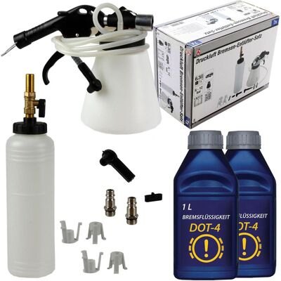 Hausmarke Bremsenentlüfter Druckluft Set Bremsen-entlüftungsgerät+2l Dot 4 Bremsflüßigkeit: Hausmarke Bremsenentlüfter Druckluft Set Bremsen-entlüftungsgerät+2l Dot 4 Bremsflüßigkeit: