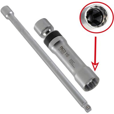 BGS technic KG Bgs Spezial Zündkerzen Gelenknuss+kipp-verlängerung 3/8'' Einsatz 12-kant Sw 16mm: BGS technic KG Bgs Spezial Zündkerzen Gelenknuss+kipp-verlängerung 3/8'' Einsatz 12-kant Sw 16mm: