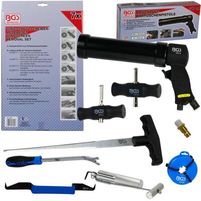 BGS technic KG Bgs Druckluft-kartuschenpresse 310ml + Schneidedraht Ausglas-werkzeug-satz 7-tlg: Art-nr.: 8004 Art-nr.: 3514 BGS technic KG Bgs Druckluft-kartuschenpresse 310ml + Schneidedraht Ausglas-werkzeug-satz 7-tlg: Art-nr.: 8004 Art-nr.: 3514