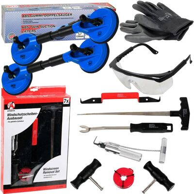 Hausmarke Kfz Geklebte Front-/ Windschutz-scheibe Ausbau Werkzeug-set Doppel-gummisauger: Hausmarke Kfz Geklebte Front-/ Windschutz-scheibe Ausbau Werkzeug-set Doppel-gummisauger: