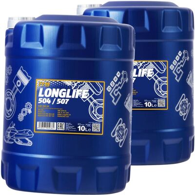 2x 10 Liter 5w-30 Mannol Longlife Motoröl Passend Für Vw 504/700 Bmw Ll-04: 2x 10 Liter 5w-30 Mannol Longlife Motoröl Passend Für Vw 504/700 Bmw Ll-04:
