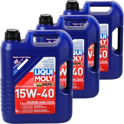 3x5l Liqui Moly Motoröl Touring High Tech 15w-40 Passend Für Acea A3/b4/e2: Liqui Moly 1096 3x5l Liqui Moly Motoröl Touring High Tech 15w-40 Passend Für Acea A3/b4/e2: Liqui Moly 1096