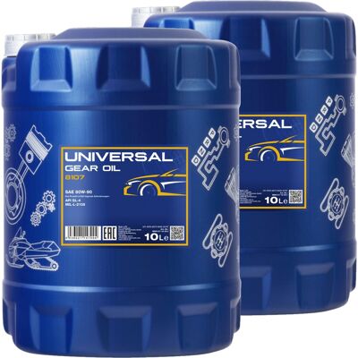 2x 10l Mannol Getriebeöl Universal Sae 80w-90 Api Gl 4 Mil-l 2105: 2x 10l Mannol Getriebeöl Universal Sae 80w-90 Api Gl 4 Mil-l 2105: