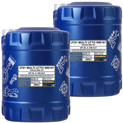 2x10l Getriebeöl Mannol Multi Utto Passend Für Api Gl-4 Volvo Wb101 Ford M2c134d: 2x10l Getriebeöl Mannol Multi Utto Passend Für Api Gl-4 Volvo Wb101 Ford M2c134d: