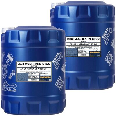 20l Mannol Multifarm Stou Passend Für Sae 10w-40 Api Cg-4/sf Gl4 Ford M2c 159b/c: 20l Mannol Multifarm Stou Passend Für Sae 10w-40 Api Cg-4/sf Gl4 Ford M2c 159b/c:
