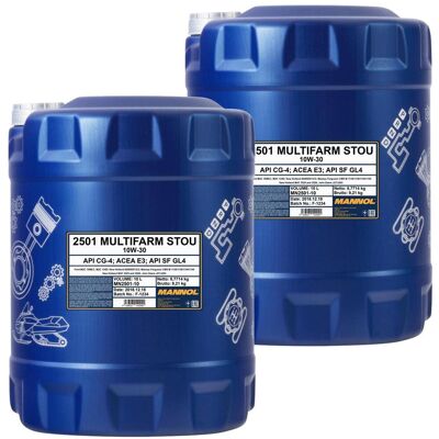 2x 10l Mannol Multifarm Stou 10w-30 Passend Für Ford M2c 159b/c Api Sf Gl4 Cg-4: 2x 10l Mannol Multifarm Stou 10w-30 Passend Für Ford M2c 159b/c Api Sf Gl4 Cg-4: