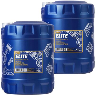 2x 10 Liter Motoröl Mannol Sae 5w-40 Elite Passend Für Vw Audi Mercedes Renault: 2x 10 Liter Motoröl Mannol Sae 5w-40 Elite Passend Für Vw Audi Mercedes Renault: