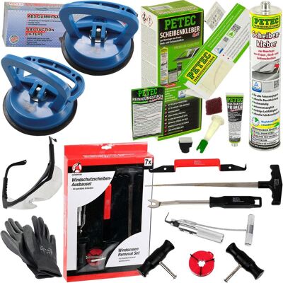 Hausmarke Kfz Geklebte Windschutz-scheiben Ausbau-werkzeug Gummisauger + Kleber-set 310ml: Hausmarke Kfz Geklebte Windschutz-scheiben Ausbau-werkzeug Gummisauger + Kleber-set 310ml:
