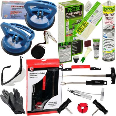 Hausmarke Kfz Geklebte Windschutz-scheiben Ausbau-werkzeug Gummi-sauger + Kleber-set 310ml: Hausmarke Kfz Geklebte Windschutz-scheiben Ausbau-werkzeug Gummi-sauger + Kleber-set 310ml: