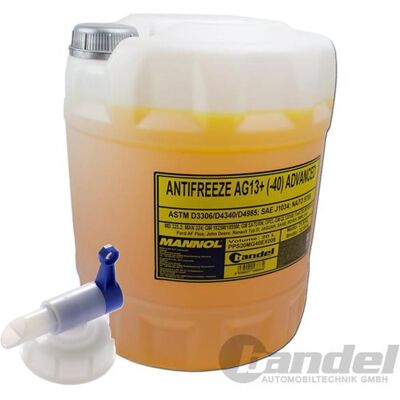 20 Liter Mannol Ag13+ Gelb Bis -40°c Kühlerfrostschutz + Hahn Kühlmittel: 20 Liter Mannol Ag13+ Gelb Bis -40°c Kühlerfrostschutz + Hahn Kühlmittel: