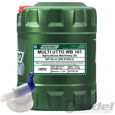 SCT GERMANY 20 Liter Fanfaro Getriebeöl + Hahn Ff Multi Utto Wb 101 Api Gl-4 Din 51524-2: SCT GERMANY 20 Liter Fanfaro Getriebeöl + Hahn Ff Multi Utto Wb 101 Api Gl-4 Din 51524-2: