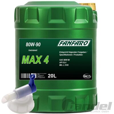 MANNOL 20 Liter Fanfaro Max 4 80w-90 Api Gl-4 Universal Getriebeöl + Hahn: MANNOL 20 Liter Fanfaro Max 4 80w-90 Api Gl-4 Universal Getriebeöl + Hahn: