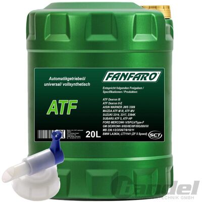 MANNOL 20 Liter Fanfaro Atf Vollsynthetisches Universal Automatikgetriebeöl + Hahn: MANNOL 20 Liter Fanfaro Atf Vollsynthetisches Universal Automatikgetriebeöl + Hahn: