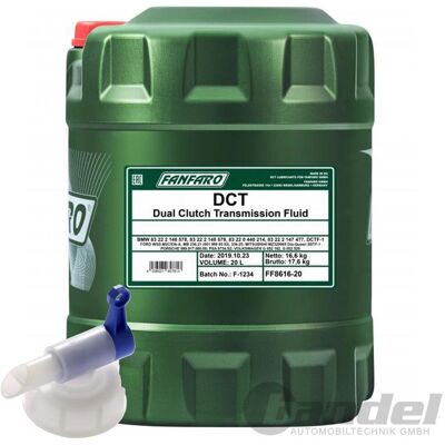 20 Liter Fanfaro Getriebeöl + Hahn Dct Synthetisch Für Audi G 052 182 G 052 529: 20 Liter Fanfaro Getriebeöl + Hahn Dct Synthetisch Für Audi G 052 182 G 052 529:
