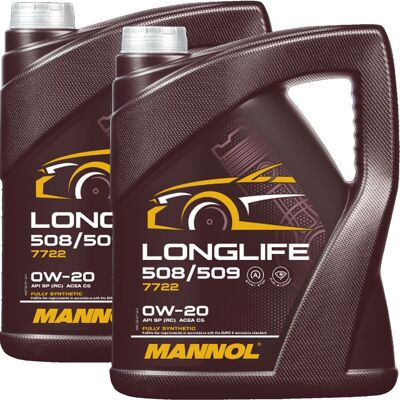2x5l Mannol Motoröl 0w-20 Longlife 508/509.00 Passend Für Acea C5 Api Sp Sn Plus: 2x5l Mannol Motoröl 0w-20 Longlife 508/509.00 Passend Für Acea C5 Api Sp Sn Plus: