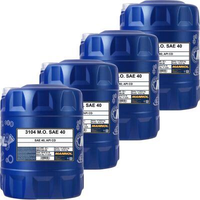 4x 20l Mannol Motoröl Sae 40 Api Ch-4 Passend Für Caterpillar S3 Volvo B20: 4x 20l Mannol Motoröl Sae 40 Api Ch-4 Passend Für Caterpillar S3 Volvo B20: