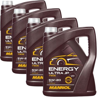 4x5l Mannol Motoröl Energy Ultra Jp Sae 5w-20 Passend Für Api Sn C5 Gf-5 Ford: 4x5l Mannol Motoröl Energy Ultra Jp Sae 5w-20 Passend Für Api Sn C5 Gf-5 Ford: