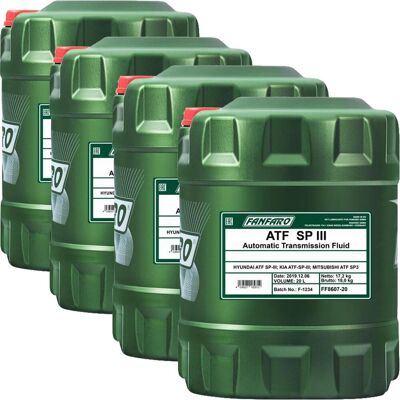 3x20= 60l Fanfaro Atf Sp Iii Automatik-getriebeöl Mehrbereichsoel Atf Sp3 Oil: 3x20= 60l Fanfaro Atf Sp Iii Automatik-getriebeöl Mehrbereichsoel Atf Sp3 Oil: