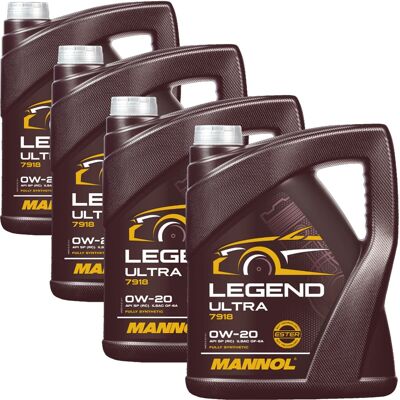 4x5l Mannol 7918 Legend Ultra Sae 0w20 Passend Für Api Sp Rc Gm Dexos1 Gen2 Ford: 4x5l Mannol 7918 Legend Ultra Sae 0w20 Passend Für Api Sp Rc Gm Dexos1 Gen2 Ford: