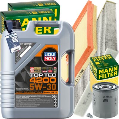 MANN-FILTER Mann Inspektionspaket+5l Liqui Moly 5w-30 Motoröl Passend Für Audi A3 Vw Seat: Ölfilter 1a First Automotive: L40635 Amc Filter: Fof10279 Amc Filter: M MANN-FILTER Mann Inspektionspaket+5l Liqui Moly 5w-30 Motoröl Passend Für Audi A3 Vw Seat: Ölfilter 1a First Automotive: L40635 Amc Filter: Fof10279 Amc Filter: M