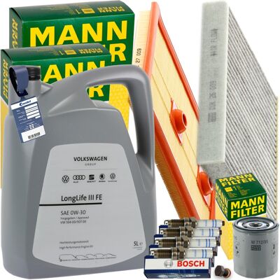 MANN-FILTER Mann Inspektionspaket+1x5l Original 0w-30 Motoröl Passend Für Vw Golf Vii Skoda: Zündkerze Audi: 04e905601b Audi: 04e905602 Audi: 04e905602a Audi: 04e MANN-FILTER Mann Inspektionspaket+1x5l Original 0w-30 Motoröl Passend Für Vw Golf Vii Skoda: Zündkerze Audi: 04e905601b Audi: 04e905602 Audi: 04e905602a Audi: 04e