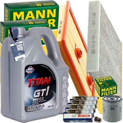 MANN-FILTER Mann Inspektionspaket+1x5l Fuchs 5w-30 Motoröl Passend Für Vw Golf Vii Skoda: Zündkerze Audi: 04e905601b Audi: 04e905602 Audi: 04e905602a Audi: 04e905 MANN-FILTER Mann Inspektionspaket+1x5l Fuchs 5w-30 Motoröl Passend Für Vw Golf Vii Skoda: Zündkerze Audi: 04e905601b Audi: 04e905602 Audi: 04e905602a Audi: 04e905
