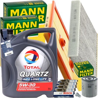 MANN-FILTER Mann Inspektionspaket+1x5l Total 5w-30 Motoröl Passend Für Audi A3 Seat Leon Vw: Verschlussschraube, Ölwanne Audi: N90813201 Audi: N91101401 Audi: N90 MANN-FILTER Mann Inspektionspaket+1x5l Total 5w-30 Motoröl Passend Für Audi A3 Seat Leon Vw: Verschlussschraube, Ölwanne Audi: N90813201 Audi: N91101401 Audi: N90
