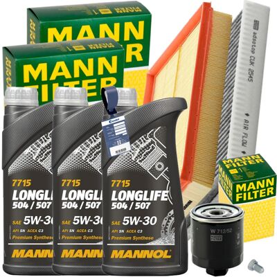 MANN-FILTER Mann Inspektionskit+3x1l Mannol 504 5w30 Öl Passend Für Vw Polo 9n Skoda 1.4 16v: Ölfilter 1a First Automotive: L40131 Amc Filter: Fof10188 Ap Xenergy MANN-FILTER Mann Inspektionskit+3x1l Mannol 504 5w30 Öl Passend Für Vw Polo 9n Skoda 1.4 16v: Ölfilter 1a First Automotive: L40131 Amc Filter: Fof10188 Ap Xenergy