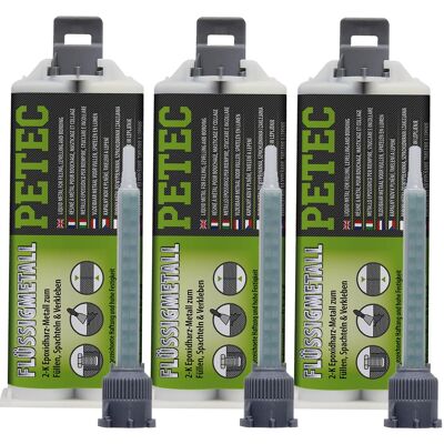 3x 50ml Petec Flüssigmetall Epoxidharz-metall Kleber Mischdüse Füllen Spachteln: Petec: 97355 3x 50ml Petec Flüssigmetall Epoxidharz-metall Kleber Mischdüse Füllen Spachteln: Petec: 97355