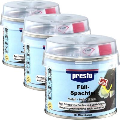 MOTIP 3x 250g Presto 2k Füllspachtel Härter Polyester Universall Holz Metall Beton: Presto: 600054 MOTIP 3x 250g Presto 2k Füllspachtel Härter Polyester Universall Holz Metall Beton: Presto: 600054