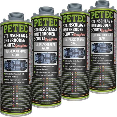 4x 1l Petec Steinschlag Unterbodenschutz Kautschuk Saugdose Überlackierbar Grau: 4x 1l Petec Steinschlag Unterbodenschutz Kautschuk Saugdose Überlackierbar Grau:
