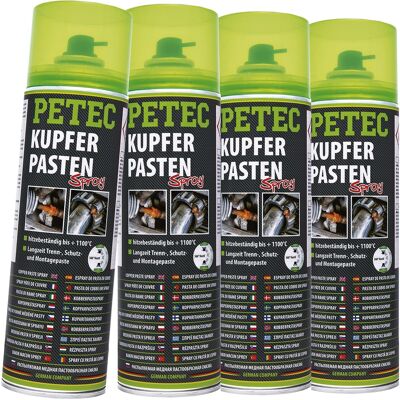 4x 500 Ml Petec Kupferpaste Spray Cooper Bremsenspray Schmierpaste Schraube Rohr: 4x 500 Ml Petec Kupferpaste Spray Cooper Bremsenspray Schmierpaste Schraube Rohr: