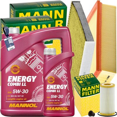 Mann Inspektionspaket+6l Mannol Nrg 5w-30 Öl Passend Für Audi A3 Seat Leon 5f: Abgasrohr Man: 81152025734 Dinex: 47197 Luftfilter Ford: 2555164 Vag: 2 Mann Inspektionspaket+6l Mannol Nrg 5w-30 Öl Passend Für Audi A3 Seat Leon 5f: Abgasrohr Man: 81152025734 Dinex: 47197 Luftfilter Ford: 2555164 Vag: 2