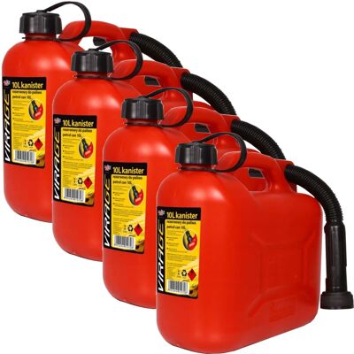 AMTRA 4x Benzinkanister 10l Reservekanister Mit Ausgießer Kraftstoff Diesel Kanister: AMTRA 4x Benzinkanister 10l Reservekanister Mit Ausgießer Kraftstoff Diesel Kanister: