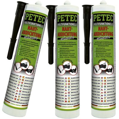 3x 310ml Petec Multifunktionelle Nahtabdichtung Schwarz Schweißnaht Versiegeln: 3x 310ml Petec Multifunktionelle Nahtabdichtung Schwarz Schweißnaht Versiegeln: