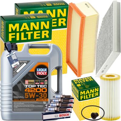 MANN-FILTER Mann Inspektionspaket+liqui Moly 5w-30 Öl Passend Für Audi A4 A5 Q5 1.8 2.0 Tfsi: Zündkerze Audi: 06k905601a Audi: 06k905601b Audi: 06k905601c Audi: 0 MANN-FILTER Mann Inspektionspaket+liqui Moly 5w-30 Öl Passend Für Audi A4 A5 Q5 1.8 2.0 Tfsi: Zündkerze Audi: 06k905601a Audi: 06k905601b Audi: 06k905601c Audi: 0