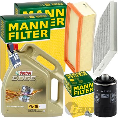 MANN-FILTER Mann Inspektionspaket+5l Castrol 5w-30 Motoröl Passend Für Audi A4 A5 Q5 Tfsi: Luftfilter 1a First Automotive: A63226 Amc Filter: Faf10296 Ap Xenergy: MANN-FILTER Mann Inspektionspaket+5l Castrol 5w-30 Motoröl Passend Für Audi A4 A5 Q5 Tfsi: Luftfilter 1a First Automotive: A63226 Amc Filter: Faf10296 Ap Xenergy: