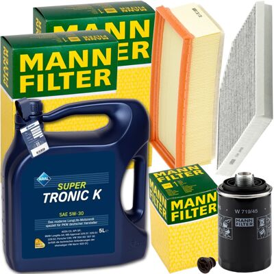MANN-FILTER Mann Inspektionspaket+5l Aral 5w-30 Motoröl Passend Für Audi A5 8t Q5 1.8+2.0: Luftfilter 1a First Automotive: A63226 Amc Filter: Faf10296 Ap Xenergy: MANN-FILTER Mann Inspektionspaket+5l Aral 5w-30 Motoröl Passend Für Audi A5 8t Q5 1.8+2.0: Luftfilter 1a First Automotive: A63226 Amc Filter: Faf10296 Ap Xenergy:
