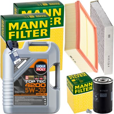 MANN-FILTER Mann Inspektionspaket+5l Liqui Moly 5w-30 Öl Passend Für Vw Passat Audi 1.6-2.0: Luftfilter 1a First Automotive: A60327 Amc Filter: Faf10196 Amc Filte MANN-FILTER Mann Inspektionspaket+5l Liqui Moly 5w-30 Öl Passend Für Vw Passat Audi 1.6-2.0: Luftfilter 1a First Automotive: A60327 Amc Filter: Faf10196 Amc Filte