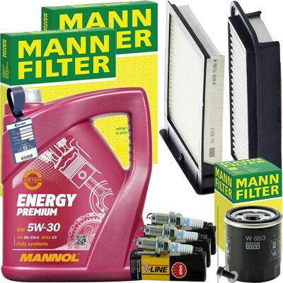MANN-FILTER Mann Inspektionspaket+mannol 5w-30 Motoröl Passend Für Peugeot 107 Citroen C1: Zündkerze Borgwarner (beru): Z273 Bosch: 0242236694 Champion: Cch9044 C MANN-FILTER Mann Inspektionspaket+mannol 5w-30 Motoröl Passend Für Peugeot 107 Citroen C1: Zündkerze Borgwarner (beru): Z273 Bosch: 0242236694 Champion: Cch9044 C