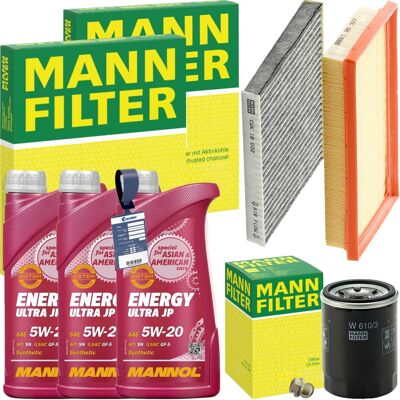 MANN-FILTER Mann Inspektionspaket+mannol 5w20 Öl Passend Für Mitsubishi Space Star 6 1.0+1.2: Luftfilter 1a First Automotive: A63202 Ackoja: A370018 Amc Filter: M MANN-FILTER Mann Inspektionspaket+mannol 5w20 Öl Passend Für Mitsubishi Space Star 6 1.0+1.2: Luftfilter 1a First Automotive: A63202 Ackoja: A370018 Amc Filter: M